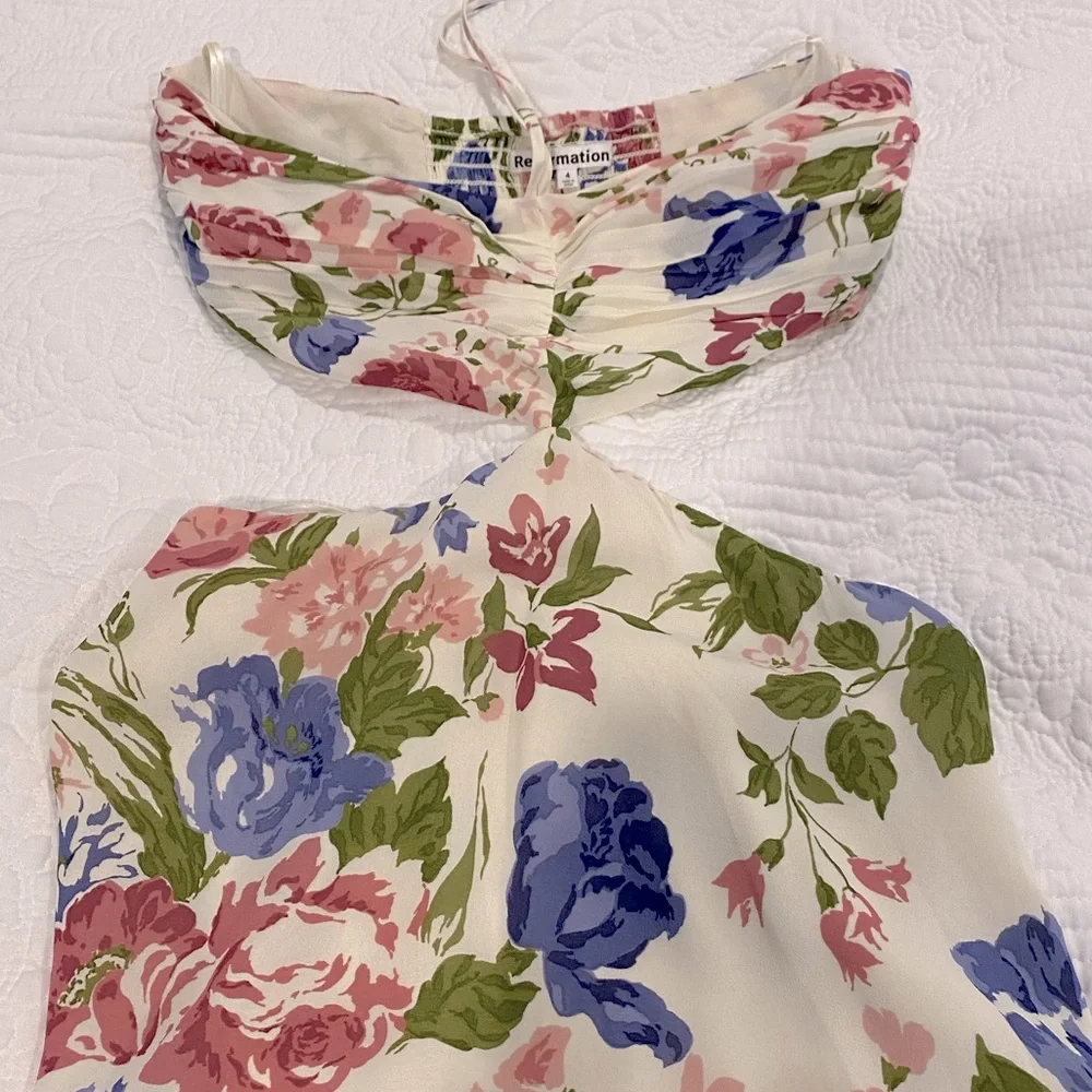 Reformation Riya Cutout Floral Print Midi Dress - Picture 9 of 10